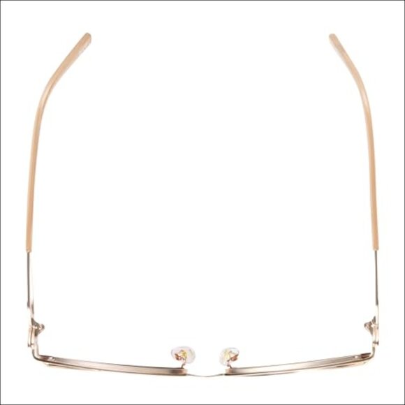 Oval Sunglasses with Gold Wire Frame and Rose Lenses main image 5